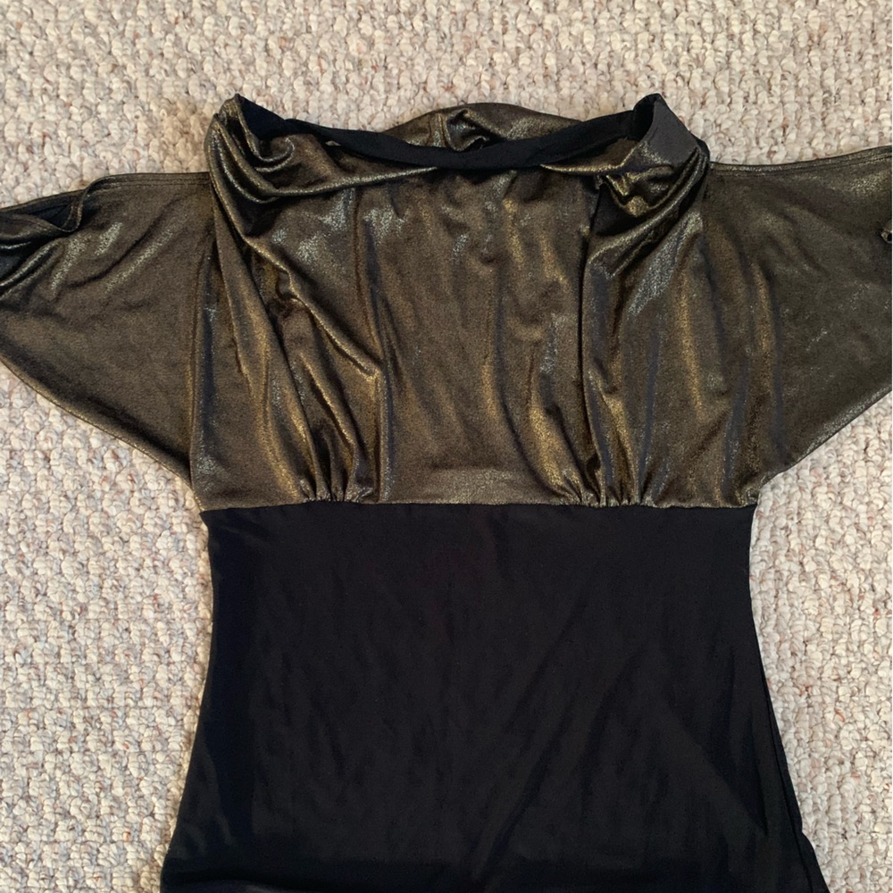 Metallic Cow neck top